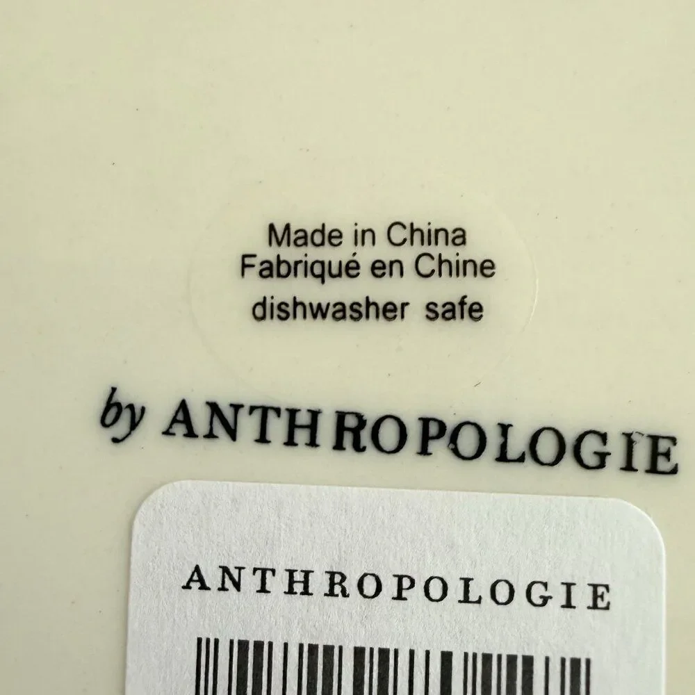 Anthropologie Benedita Bow Ceramic Stoneware Butter Dish Red Ribbon Ivory New